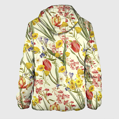 Мужская куртка Цветы Весенние Тюльпаны / 3D-Белый – фото 2