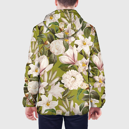 Мужская куртка Цветы Лилии и Астры / 3D-Черный – фото 4