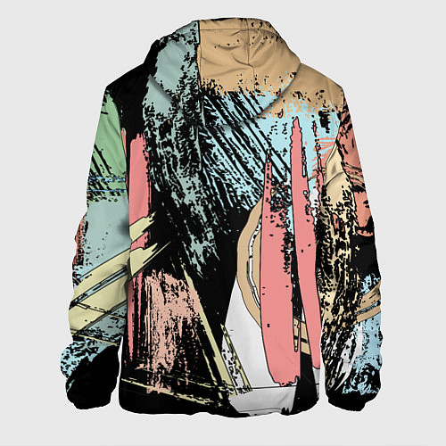 Мужская куртка Абстрактные мазки цветной краской abstraction / 3D-Черный – фото 2