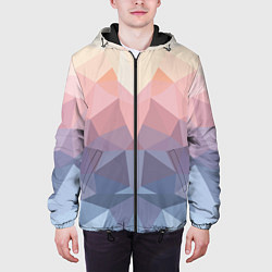Куртка с капюшоном мужская Полигональная свежесть 2022, цвет: 3D-черный — фото 2