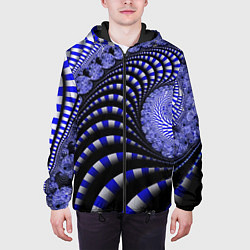 Куртка с капюшоном мужская Неоновая спираль Абстракция Neon Spiral Abstractio, цвет: 3D-черный — фото 2