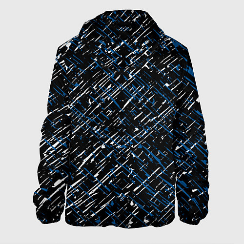 Мужская куртка Псж синие белые чёрточки / 3D-Белый – фото 2