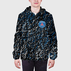 Куртка с капюшоном мужская Псж paris брызги красок, цвет: 3D-черный — фото 2