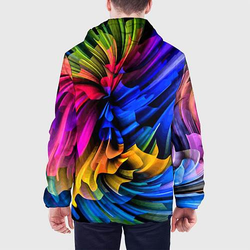 Мужская куртка Абстрактная неоновая композиция Abstract neon comp / 3D-Черный – фото 4