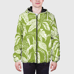 Куртка с капюшоном мужская Зелёные Тропики Лета, цвет: 3D-черный — фото 2