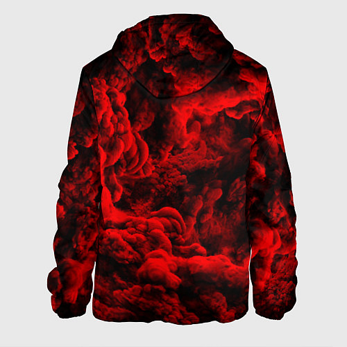 Мужская куртка Красный дым Red Smoke Красные облака / 3D-Белый – фото 2