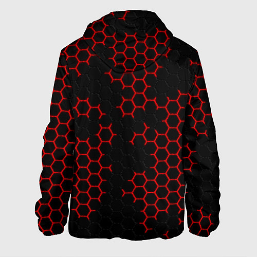 Мужская куртка НАНОКОСТЮМ Black and Red Hexagon Гексагоны / 3D-Белый – фото 2