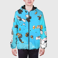 Куртка с капюшоном мужская Летающие котики Екаи Тетрадь дружбы Нацумэ, цвет: 3D-черный — фото 2