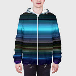 Куртка с капюшоном мужская Неоновые линии neon lines, цвет: 3D-белый — фото 2