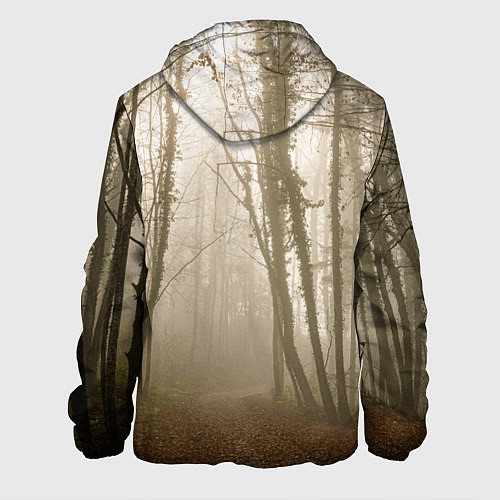 Мужская куртка Туманный лес на восходе / 3D-Белый – фото 2