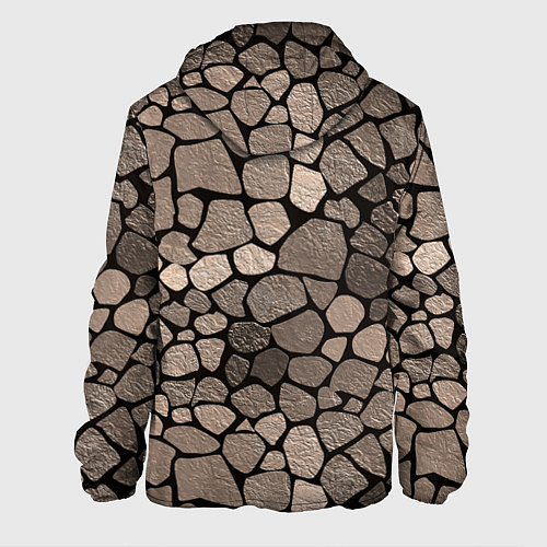 Мужская куртка Черно-коричневая текстура камня / 3D-Белый – фото 2