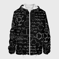 Куртка с капюшоном мужская Химия -формулы, цвет: 3D-белый