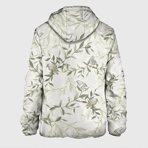 Мужская куртка Птицы На Ветках С Листьями / 3D-Белый – фото 2