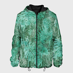 Куртка с капюшоном мужская Растительный камуфляж, цвет: 3D-черный