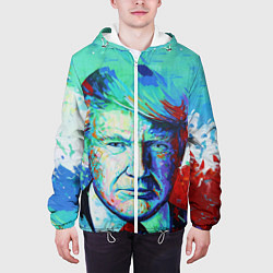 Куртка с капюшоном мужская Дональд Трамп арт, цвет: 3D-белый — фото 2