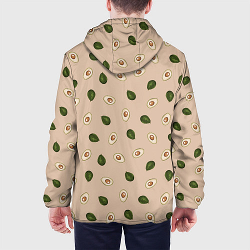Мужская куртка Авокадо на бежевом паттерн / 3D-Черный – фото 4
