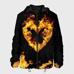 Куртка с капюшоном мужская Fire Heart, цвет: 3D-черный