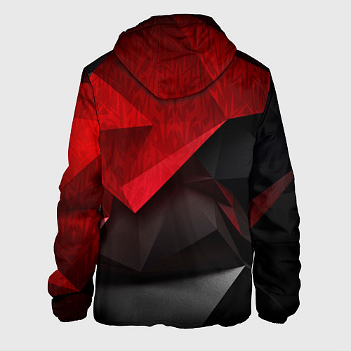 Мужская куртка Красно-черный фон абстракция / 3D-Белый – фото 2