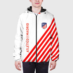 Куртка с капюшоном мужская Atletico madrid красные полосы, цвет: 3D-черный — фото 2