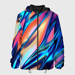 Куртка с капюшоном мужская Colorful flow, цвет: 3D-черный