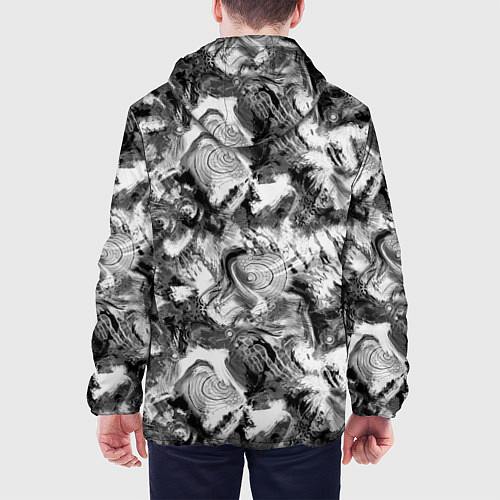 Мужская куртка Абстрактный в серых тонах фон с головой рыбы / 3D-Черный – фото 4