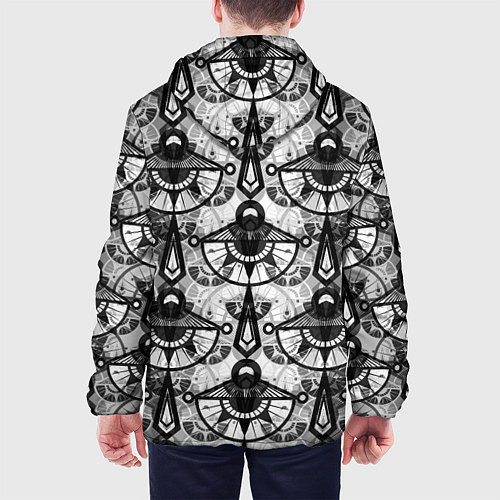Мужская куртка В черно-серых тонах геометрический узор / 3D-Черный – фото 4