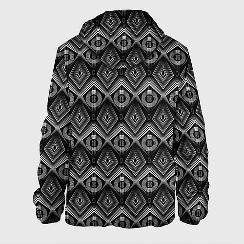 Мужская куртка Черно-белый геометрический современный узор арт де / 3D-Белый – фото 2