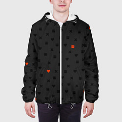 Куртка с капюшоном мужская Love Death and Robots black pattern, цвет: 3D-белый — фото 2