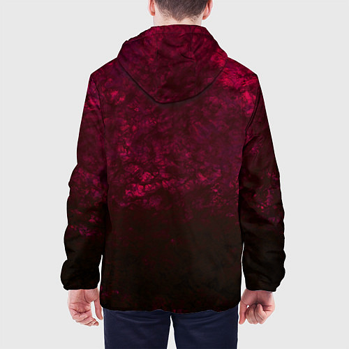Мужская куртка Темно-красный абстрактный узор текстура камня / 3D-Черный – фото 4