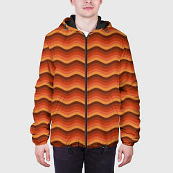 Куртка с капюшоном мужская Ретро Волна, цвет: 3D-черный — фото 2
