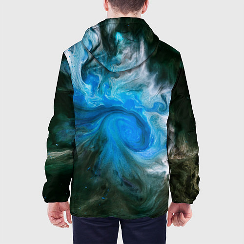Мужская куртка Неоновые краски - Синий / 3D-Черный – фото 4