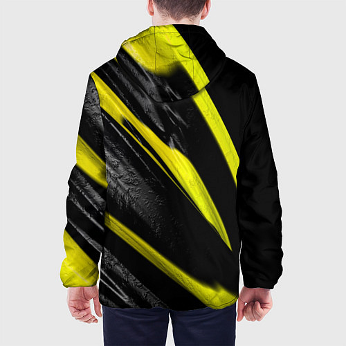 Мужская куртка Жёлтая и Чёрная Масляная Краска / 3D-Черный – фото 4