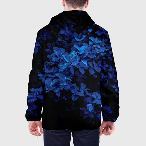 Мужская куртка BLUE FLOWERS Синие цветы / 3D-Черный – фото 4