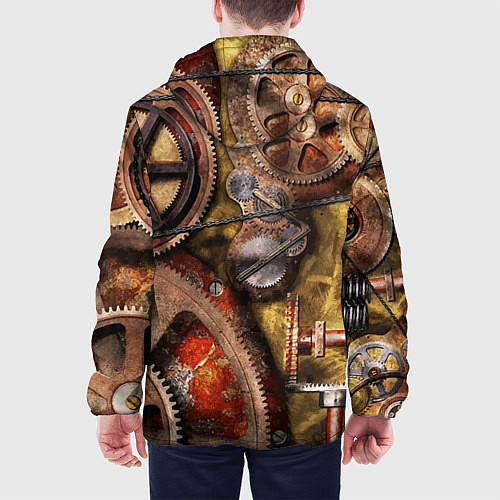 Мужская куртка Механистическая композиция из шестерёнок и цепей С / 3D-Черный – фото 4