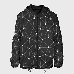 Куртка с капюшоном мужская Треугольники На Чёрном Фоне, цвет: 3D-черный
