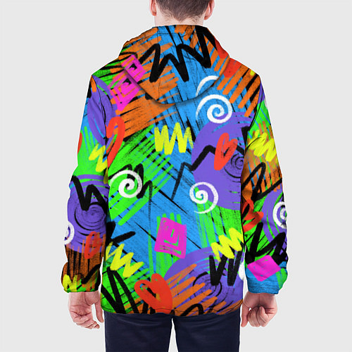 Мужская куртка Яркий геометрический принт / 3D-Черный – фото 4