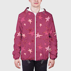 Куртка с капюшоном мужская Terracotta Star Pattern, цвет: 3D-белый — фото 2