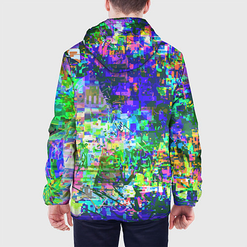 Мужская куртка Красочный авангардный глитч Экспрессия / 3D-Черный – фото 4