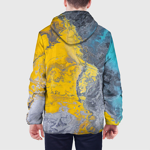 Мужская куртка Извержение Красок / 3D-Черный – фото 4
