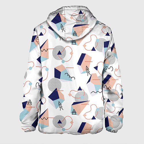 Мужская куртка Многоугольники и Круги / 3D-Белый – фото 2