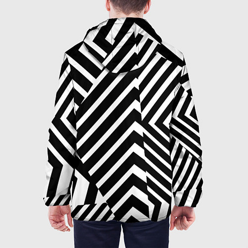 Мужская куртка Минималистический геометрический паттерн / 3D-Черный – фото 4