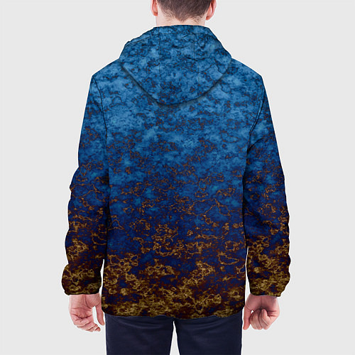 Мужская куртка Marble texture blue brown color / 3D-Черный – фото 4