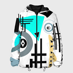 Куртка с капюшоном мужская Абстрактный современный дизайн, цвет: 3D-черный