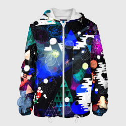Куртка с капюшоном мужская Avant-garde futuristic composition, цвет: 3D-белый