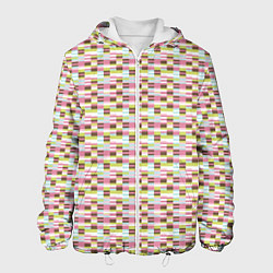 Куртка с капюшоном мужская Паттерн Кирпичики, цвет: 3D-белый