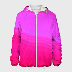 Куртка с капюшоном мужская Neon pink bright abstract background, цвет: 3D-белый