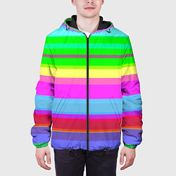 Куртка с капюшоном мужская Тропические линии, цвет: 3D-черный — фото 2