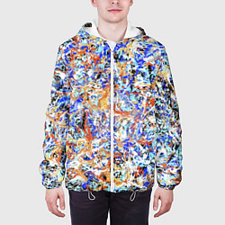 Куртка с капюшоном мужская Летний красочный паттерн, цвет: 3D-белый — фото 2