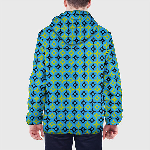 Мужская куртка Зеленые ромбики / 3D-Черный – фото 4
