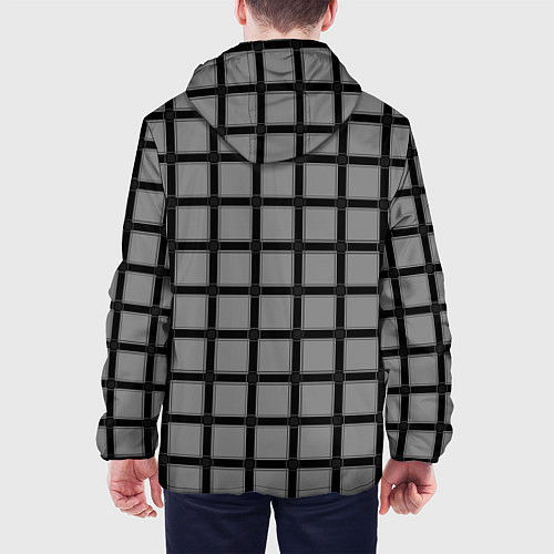 Мужская куртка Темно-серый узор в крупную клетку / 3D-Черный – фото 4